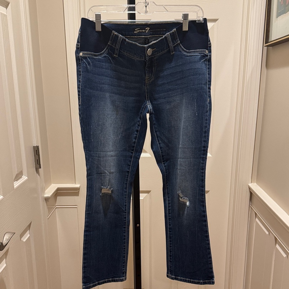Seven7 Women's Dark Blue Boot Cut Jeans